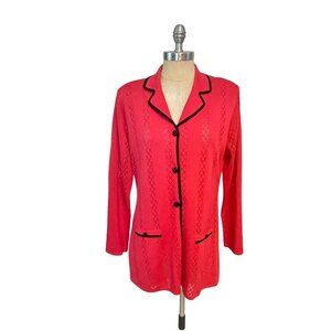 Exclusively Misook Coral Long sleeve Cardigan Small